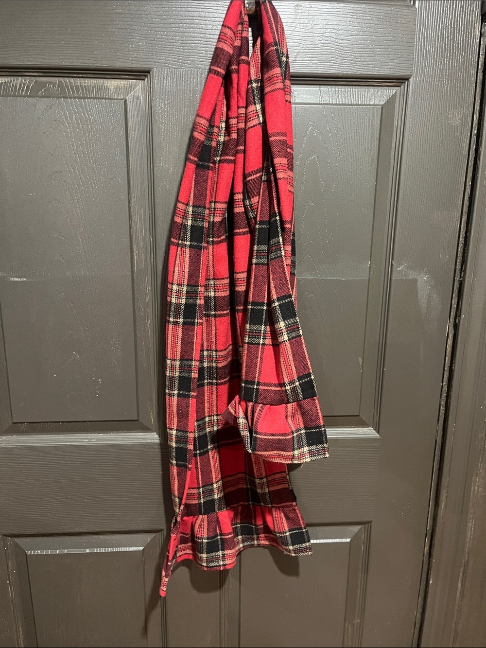 Red Plaid Ruffle Hem Women’s Skirt